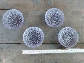 Brousene sklo - fialove misky - 4 kusy