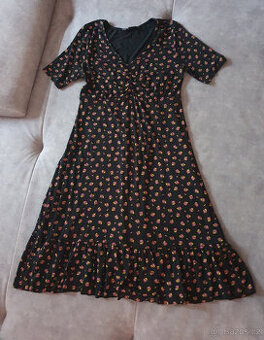 Bodyflirt černé kytičkové šaty, vel. 36 / 38