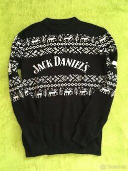 Elegantní vánoční černobílý svetr Jack Daniel's - unisex