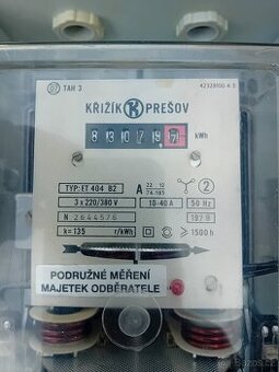 3fázový podružný elektroměr, 3x220/380V