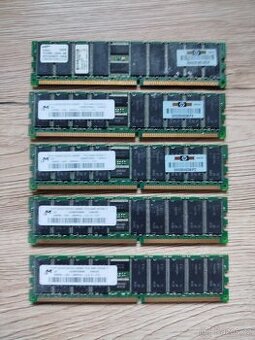 5× DDR 512MB PC3200 (DDR1) – RAM do staršího P