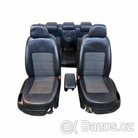 Sedačky černá kůže + šedá látka Škoda Octavia 2 FL