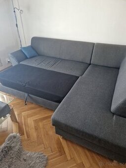 Tmavě šedá sedací souprava rozkládací