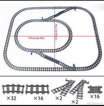 City koleje (náhrada) rovinky, zatáčky, vyhybky 78kusů