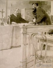 Orig.malba akad.mal.Josef Douba - V soudní síni
