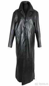Kožený měkký pánský černý dlouhý kabát PANTERA vel. L