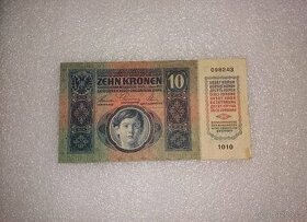 10 korun 1915, velmi pěkný stav, jedna z prvních sérií, nepř