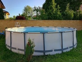 Nadzemní bazén 5,5m x 1,2m se schůdky a pískovou filtrací - 1