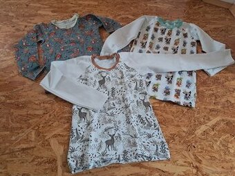 3x teplejší trička holka vel 128/134 - 1