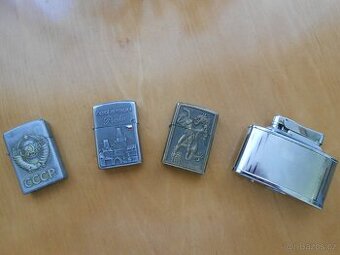 RETRO zapalovače 4kusy - benzínové - malé jsou funkční +