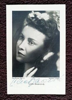 Lída Baarová autogram atelier Ströminger z roku 1938