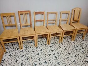 Staré, selské židle po renovaci