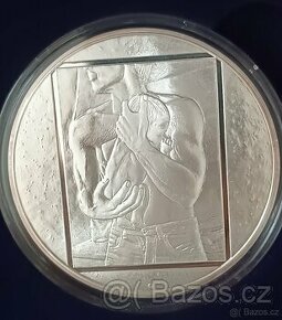 Stříbrná pětiuncová medaile Jan Saudek - Life reverse proof