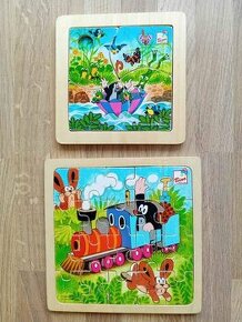 prodáno - Puzzle dětské, krteček, dřevěné cena od