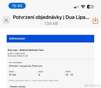 DUA LIPA, 2x sezeni, 28.5.2025, sektor 102, rada 8