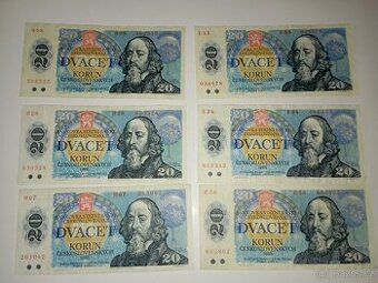 BANKOVKY 20 KČS 1988, OBĚ VYDANÉ SÉRIE