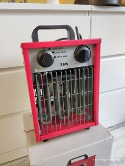 Elektrický topný ventilátor červený 3000 W