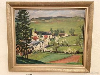 Obraz – 2 x olejomalba Mladkov u Boskovic