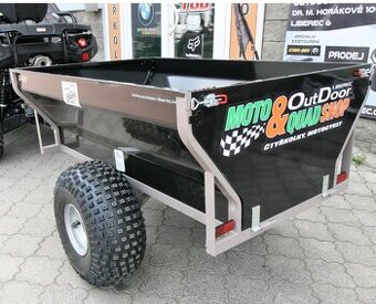 Vozík za čtyřkolku kovový, plechový Shark WOOD 550, černý