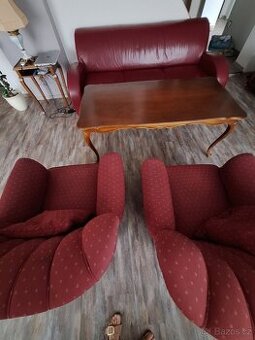 sedačka s křesly a stolkem - 1