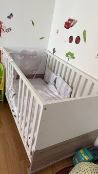 Dětská postýlka s kvalitní matrací + kompletní set povlečení