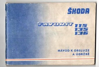 návod k obsluze + serviska z r. 1990 ŠKODA FAVORIT