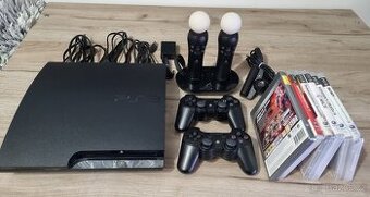 Playstation 3 +Pohybový ovladače + 6 Her