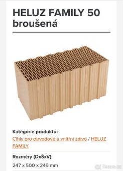 Prodám Heluz 50 broušená