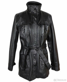 Kožený měkký dámský černý kabátek EVOCO vel. L