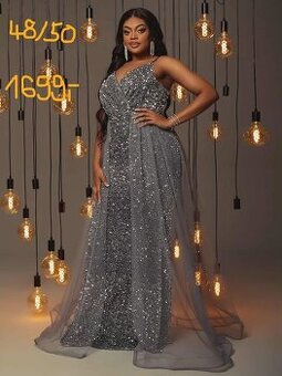 Společenské šaty s flitry vel. 48/50