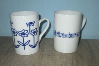 Retro hrnečky - sada 4 ks - hezký stav