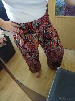 Volné kalhoty s gumou v pase - i pro těhotné, L