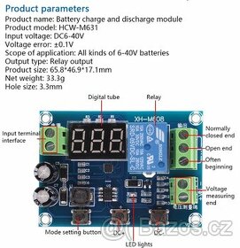 XH-M608 modul pro nabíjení baterie podpěťová ochrana