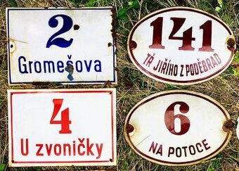 SHÁNÍM CEDULE CEDULKY ŠTÍTY ULICE STAROŽITNOSTI BRNO