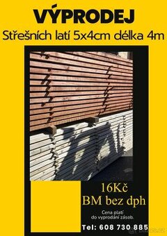 střešní latě SM 4m