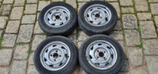 Plechové disky 13", 4x108 s letními pneu 155/70/13 - pošlu