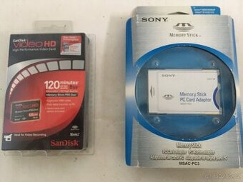 Memorystick Sandisk 8GB a memorystick PCMCIA adaptér redukce