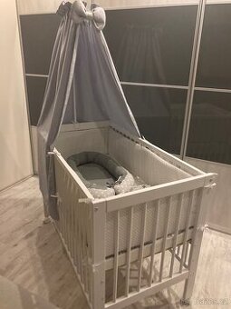 Postýlka Scarlett Dominik buk - bílá 120 x 60 cm