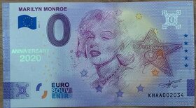 0 Euro bankovka MARILYN MONROE verze ANNIVERSARY