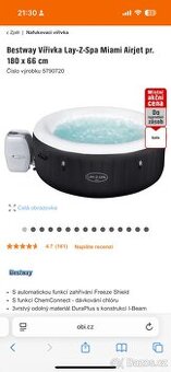 Bestway Vířivka Lay-Z-Spa Miami Airjet pr. 180 x 66 cm