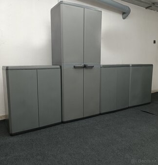 Dílenské skřínky garážové - 3x nízké 1x vysoká - komplet