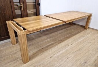 Dubový masivní rozkládací stůl 100x200cm+100cm rozklad Nový