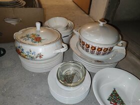Talíře, misky, jídelní souprava, set, vanocni sada prodana