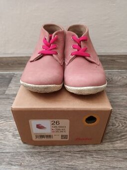 Dětské růžové polobotky na tkaničku, vel. 26