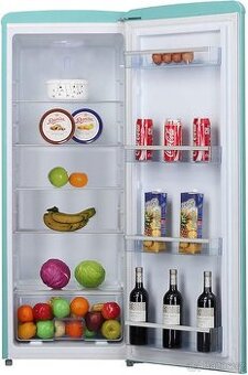 retro design lednice,mentolová barva 144cm