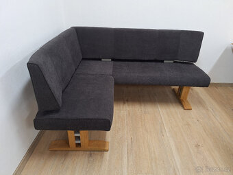 Nová jídelní rohová lavice polstrovaná grafit – tmavě šedá