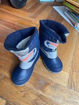 Zateplené dětské gumáčky vel. 26 – modrá / petrolejové