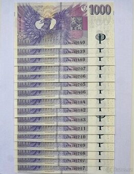 1000Kč s přítiskem / R18 / R61 / R62 / R83 / R90 / R95 / R96