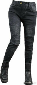 Dámské Slim Fit strečové motorkářské džíny s chrániči, XS