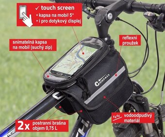 Cyklotaška Cyklobrašna na rám s pouzdrem na mobil (nová)
